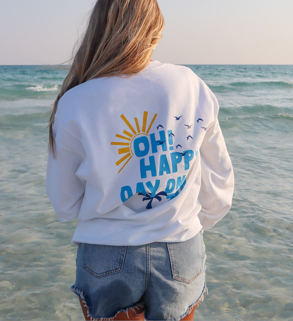 Oh Happy Day Sweatshirt (White)