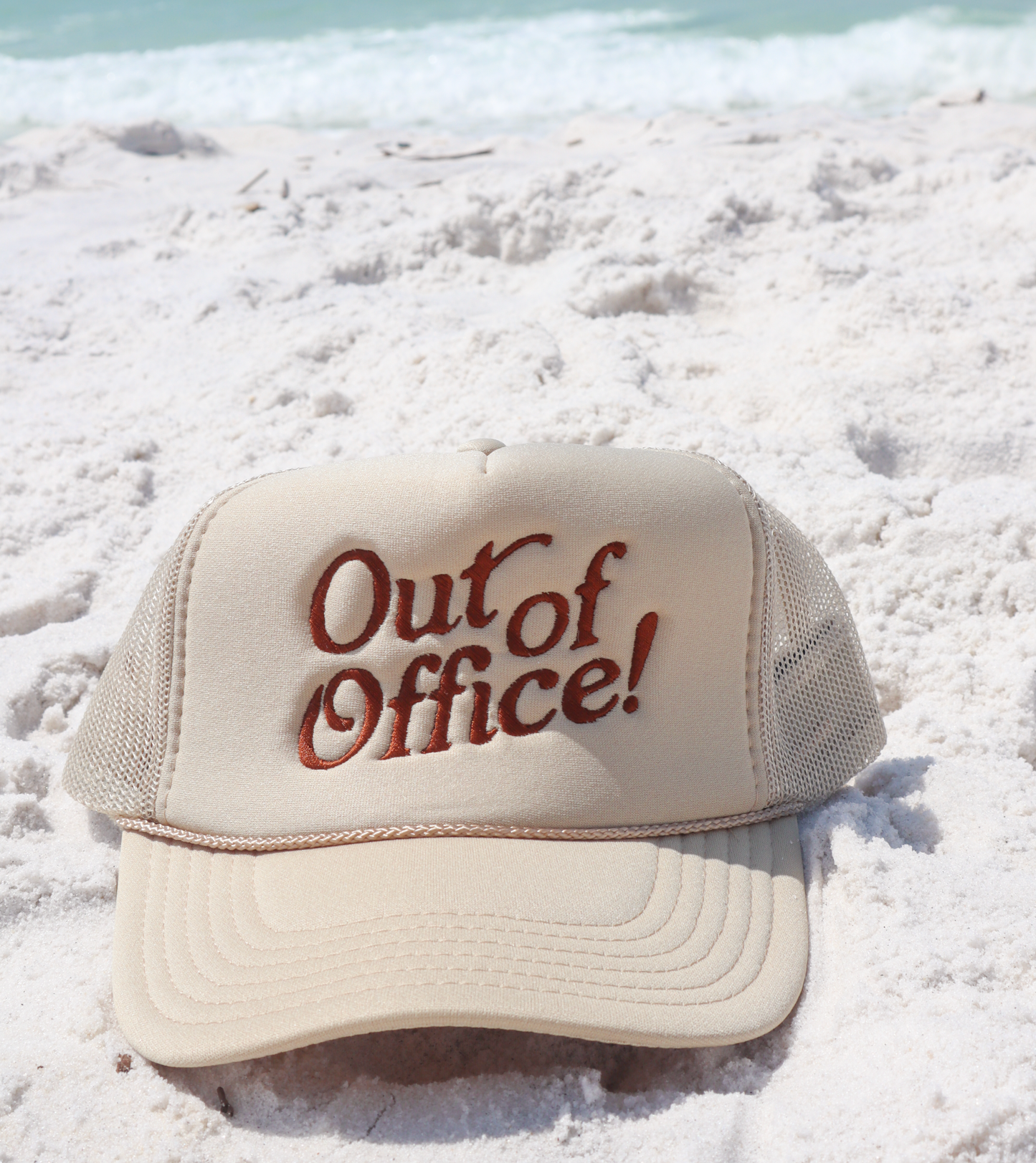 Out Of Office Embroidered Hat - Khaki