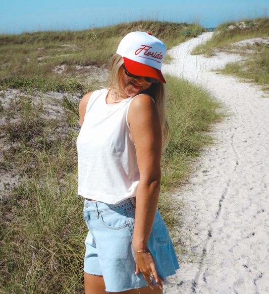Florida Embroidered Hat (Red)