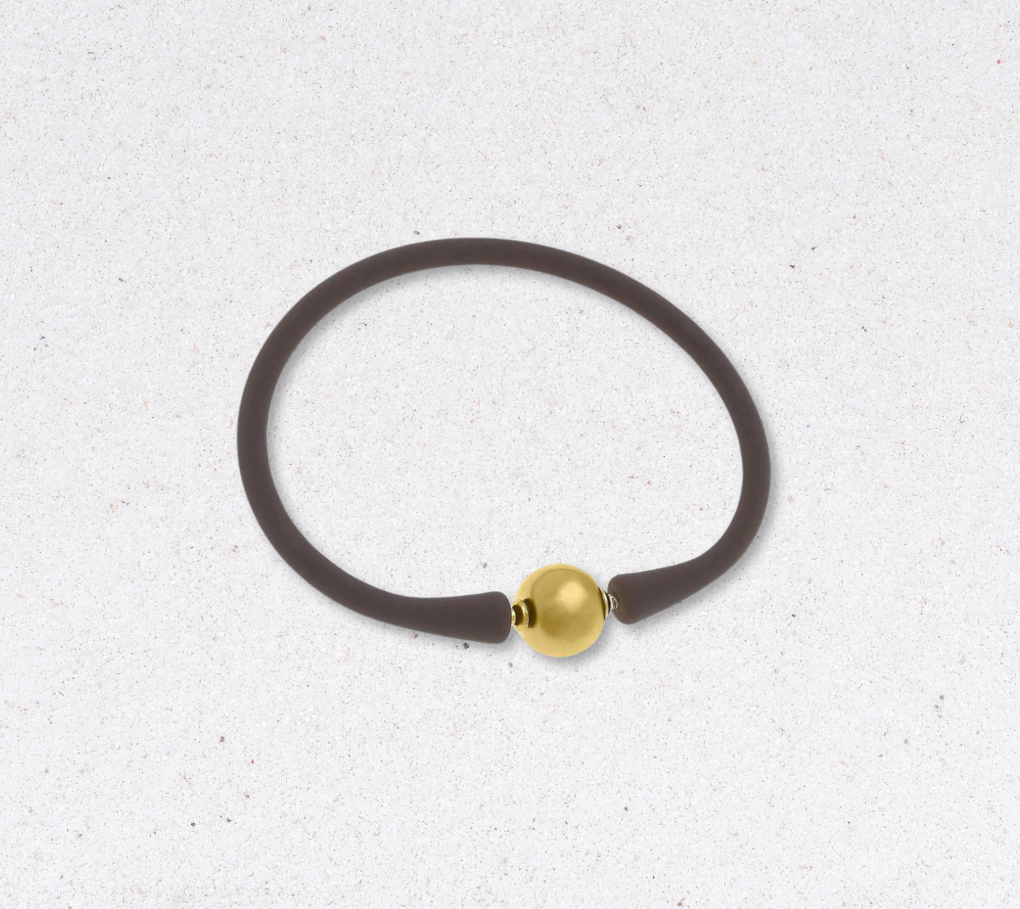 24K Gold Plated Bali Ball Bead Silicone Bracelet